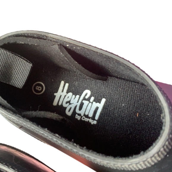 Hey Girl by Corky's Black Rubber Clogs Women's Size 8 Rain Puddle Boots - Picture 6 of 10